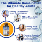Glucosamine Chondroitin MSM & Turmeric – Cartilage, Joint Health & Flexibility | Non-GMO, Gluten-Free | 180 Capsules