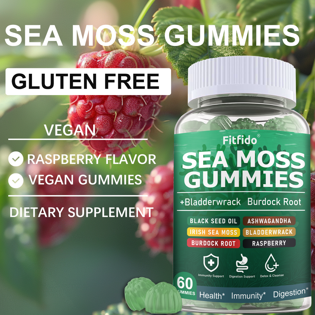 Irish Sea Moss 3000mg Gummies – with Manuka Honey | Immune, Thyroid & Detox Support | Sugar-Free & Vegan | 60 Count