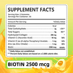 Collagen Gummies – Multi-Collagen Peptides, Vitamin C, Zinc & Biotin | Thick Hair, Strong Nails & Healthy Skin | Sugar-Free & Vegan | Lemon | 60 Count