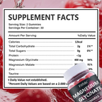 Magnesium Glycinate Gummies – 400mg | Sugar-Free | Vegan | Raspberry (60 Count)