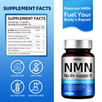 NMN 250mg – 5-in-1 NAD+ Complex | Resveratrol, TMG & CoQ10 | Anti-Aging Support | 60 Capsules