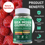 Irish Sea Moss 3000mg Gummies – with Manuka Honey | Immune, Thyroid & Detox Support | Sugar-Free & Vegan | 60 Count